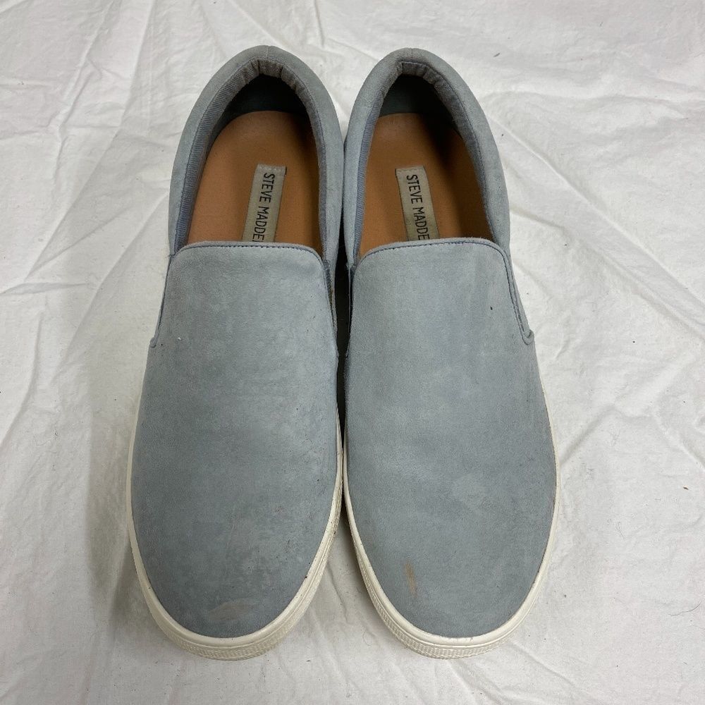 Steve Madden Suede Slip On Gills Baby Blue